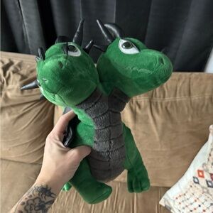 Green Two-Headed Dragon Plush Toy vintage kreepture killstar